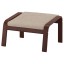 IKEA POÄNG ПОЕНГ Крісло з підставкою для ніг, коричневий / Hillared beige 49484261 494.842.61