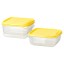 IKEA PRUTA ПРУТА Контейнер для харчових продуктів, прозорий / жовтий, 0.6 л 90335843 903.358.43