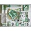 IKEA RINNIG РІННІГ Рушник кухонний, білий / зелений / візерунок, 45x60 см 60476354 604.763.54