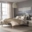 IKEA SAGESUND Ліжко з оббивкою, Дісерёд коричневий/Лейрсунд, 140x200 см 59496517 594.965.17