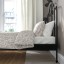 IKEA SAGSTUA САГСТУА Ліжко двоспальне, чорний / Lönset, 140x200 см 09268909 092.689.09