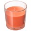 IKEA SINNLIG СІНЛІГ Ароматична свічка у склянці, Персик та апельсин/оранжевий, 7.5 см 60337396 603.373.96