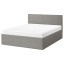 IKEA SKARVLO Ліжко двоспальне з підйомним механізмом, сірий, 140x200 см 70556086 705.560.86