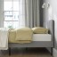 IKEA SLATTUM СЛАТТУМ Ліжко двоспальне з оббивкою, Knisa світло-сірий, 160x200 см 60446376 604.463.76
