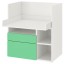 IKEA SMÅSTAD СМОСТАД Письмовий стіл, білий зелений / з 2 шухлядами, 90x79x100 cм 29392272 293.922.72