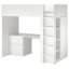 IKEA SMÅSTAD СМОСТАД Ліжко-горище, білий біла рамка / з письмовим столом з 3 шухлядами, 90x200 см 79437452 794.374.52