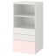 IKEA SMÅSTAD СМОСТАД / PLATSA ПЛАТСА Стелаж, білий блідо-рожевий / з 3 шухлядами, 60x57x123 см 49387811 493.878.11