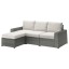 IKEA SOLLERÖN СОЛЕРОН 3-місний модульний диван, для вулиці, з підставкою для ніг темно-сірий / Frösön / Duvholmen бежевий, 223x144x88 cм 39287826 392.878.26