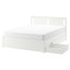 IKEA SONGESAND СОНГЕСАНД Ліжко двоспальне з 4 шухлядами, білий / Leirsund, 160x200 см 99241345 992.413.45