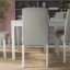 IKEA STRANDTORP / BERGMUND СТРАНДТОРП / БЕРГМУНД Стіл і 6 стільців, білий / Orrsta світло-сірий, 150/205/260 cм 39441093 394.410.93