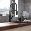 IKEA TOLLSJÖN ТОЛЬШЙОН Змішувач кухонний з душем, чорний метал полірований 20341692 203.416.92