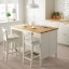 IKEA TORNVIKEN ТОРНВІКЕН Кухонний стіл-острів, кремовий / дуб, 126x77 см 40391657 403.916.57