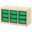 IKEA TROFAST ТРУФАСТ Комбінація для зберігання + контейнери, світла білена сосна / зелений, 93x44x52 cм 59331550 593.315.50