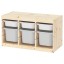 IKEA TROFAST ТРУФАСТ Комбінація для зберігання + контейнери, світла білена сосна білий / сірий, 93x44x52 cм 09328649 093.286.49
