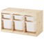 IKEA TROFAST ТРУФАСТ Комбінація для зберігання + контейнери, світла білена сосна / білий, 93x44x52 cм 19102659 191.026.59