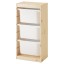 IKEA TROFAST ТРУФАСТ Комбінація для зберігання + контейнери, світла білена сосна / білий, 44x30x91 см 29103007 291.030.07