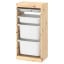 IKEA TROFAST ТРУФАСТ Комбінація з контейнерами / лотком, світла білена сосна білий / сірий, 44x30x91 см 79478386 794.783.86