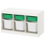 IKEA TROFAST ТРУФАСТ Комбінація для зберігання + контейнери, білий зелений / білий, 99x44x56 см 19335531 193.355.31