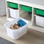 IKEA TROFAST ТРУФАСТ Комбінація для зберігання + контейнери, білий зелений / білий, 99x44x56 см 19335531 193.355.31