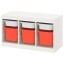 IKEA TROFAST ТРУФАСТ Комбінація для зберігання + контейнери, білий / помаранчевий, 99x44x56 см 39335511 393.355.11