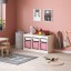 IKEA TROFAST ТРУФАСТ Комбінація для зберігання + контейнери, білий / рожевий, 99x44x56 см 89335504 893.355.04