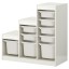 IKEA TROFAST ТРУФАСТ Комбінація для зберігання + контейнери, білий / білий, 99x44x94 см 19887301 198.873.01