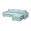 IKEA VIMLE ВІМЛЕ Чохол на 3-місний диван-ліжко з козеткою, з широкими підлокітниками / Saxemara блакитний 79401245 794.012.45