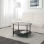 IKEA VITTSJÖ ВІТТШЕ Журнальний столик, чорно-коричневий / скло, 75 см 80213309 802.133.09